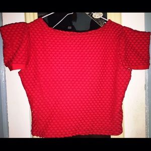 Shoulder Pad Crop Top