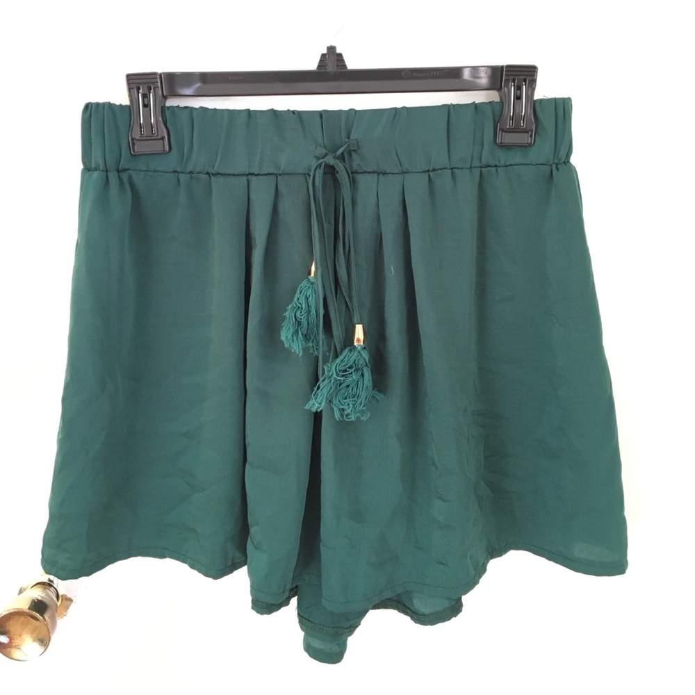 Zara's Emerald Green Flowy Shorts