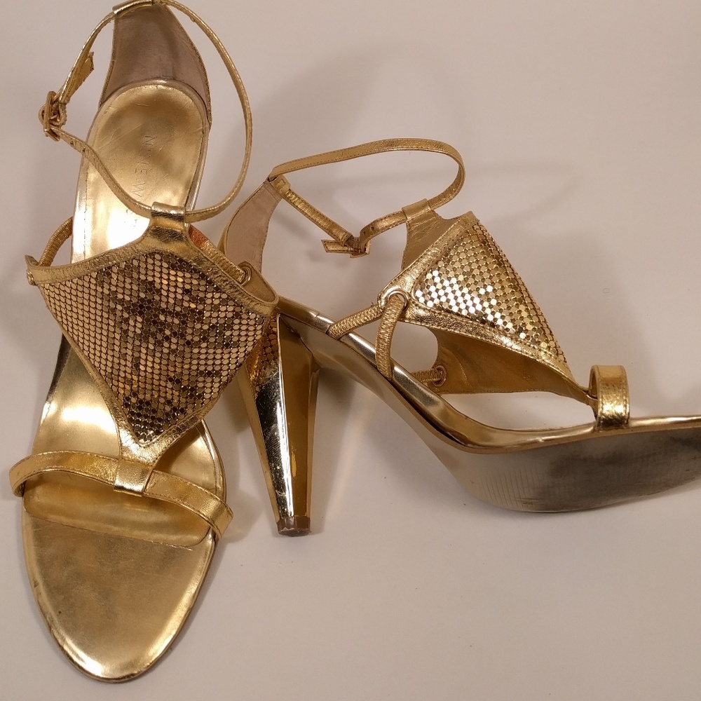 DONATED - Nine West Gold Sequin Sandals Sz 8.5