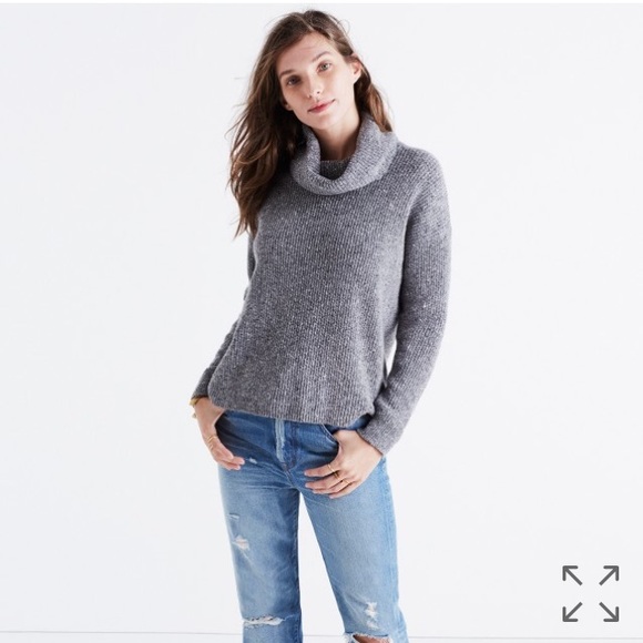 NEW Madewell convertible sweater grey marled Jcrew - Picture 2 of 6
