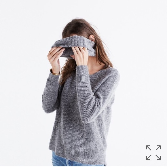 NEW Madewell convertible sweater grey marled Jcrew - Picture 3 of 6