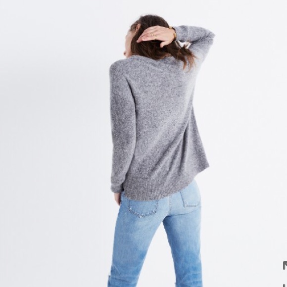 NEW Madewell convertible sweater grey marled Jcrew - Picture 4 of 6