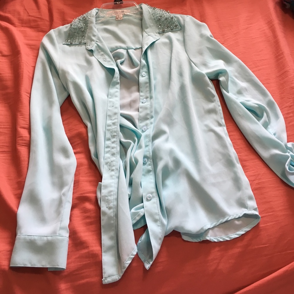 I've blue button down.