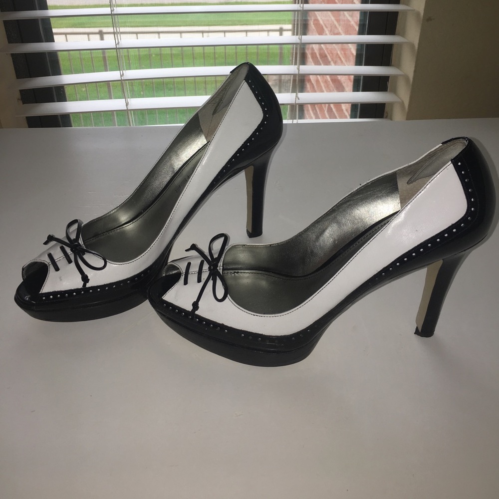 Tuxedo black and white Marc Fisher heels