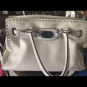 Michael Kors Hamilton Satchel Arctic White