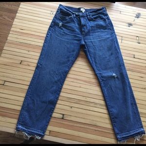 J crew jeans w frayed hem