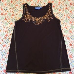[Simply Vera] by Vera Wang Plum Sequin Top