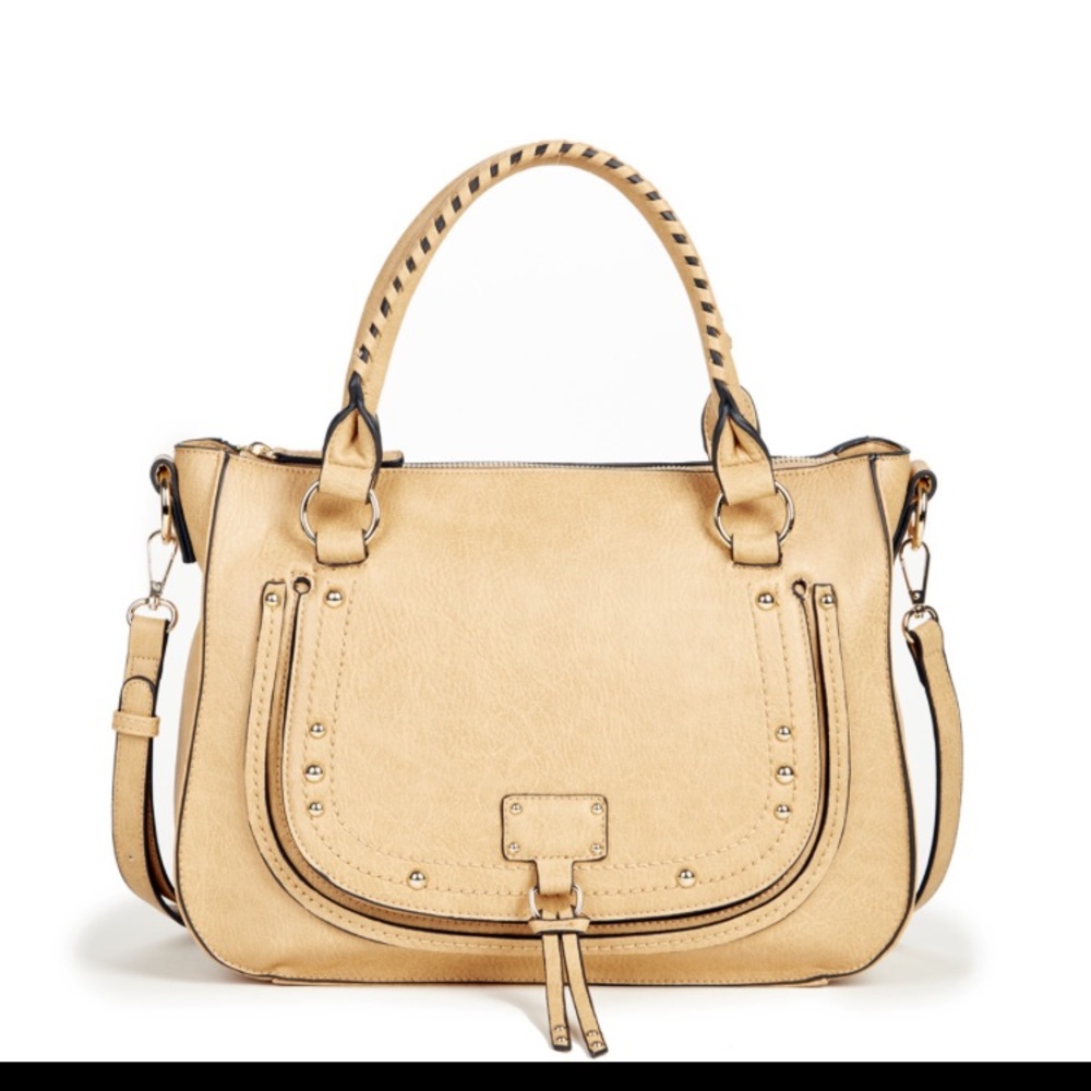 Dayton Sole Society Studded Whipstitch Satchel