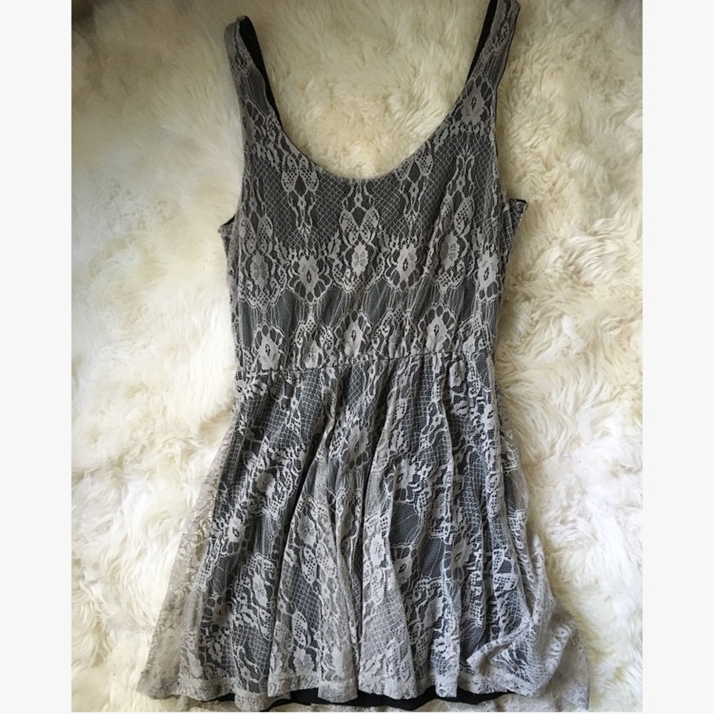 Cute Grey Lace Dress - Picture 1 of 4
