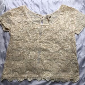 Cream lacy crop top by kirra