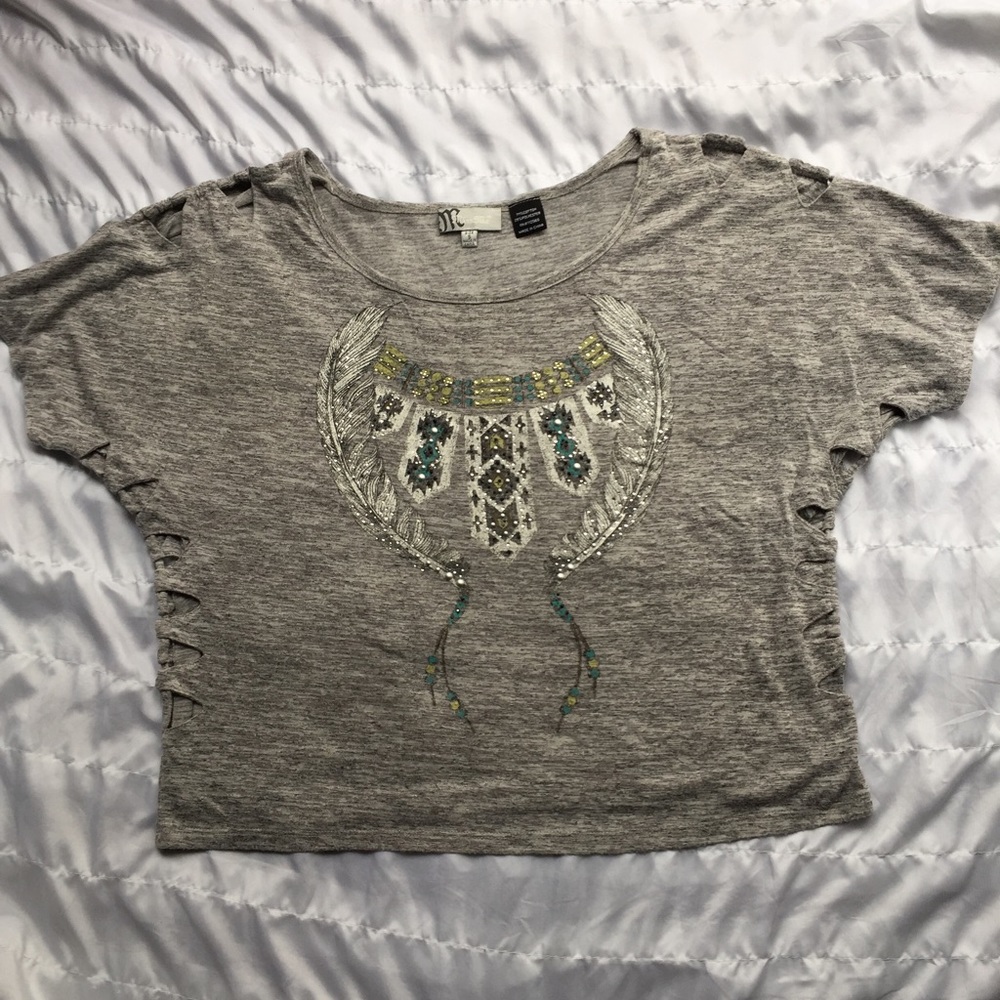 Miss me grey top