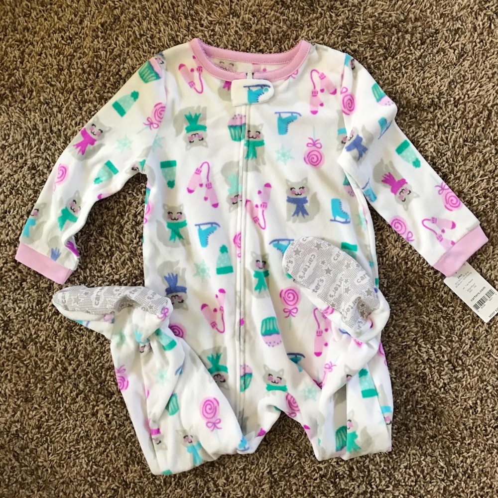 Sale! Brand new Carters baby girl fleece coverall
