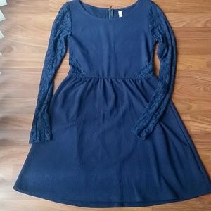 Xhileration Blue Lace Aline Dress
