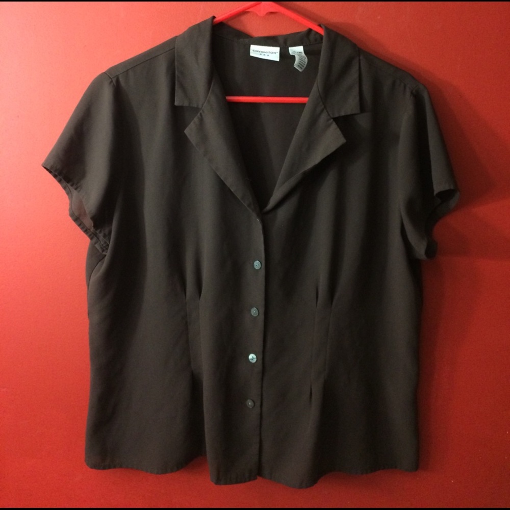 Brown button down short sleeve