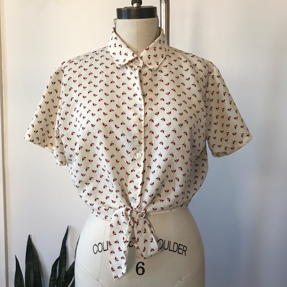 American Apparel patterned crop blouse
