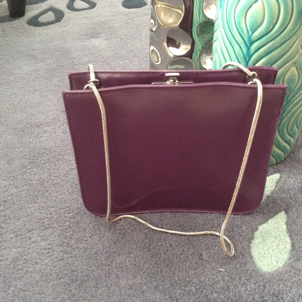 Guess purple leather clutch
