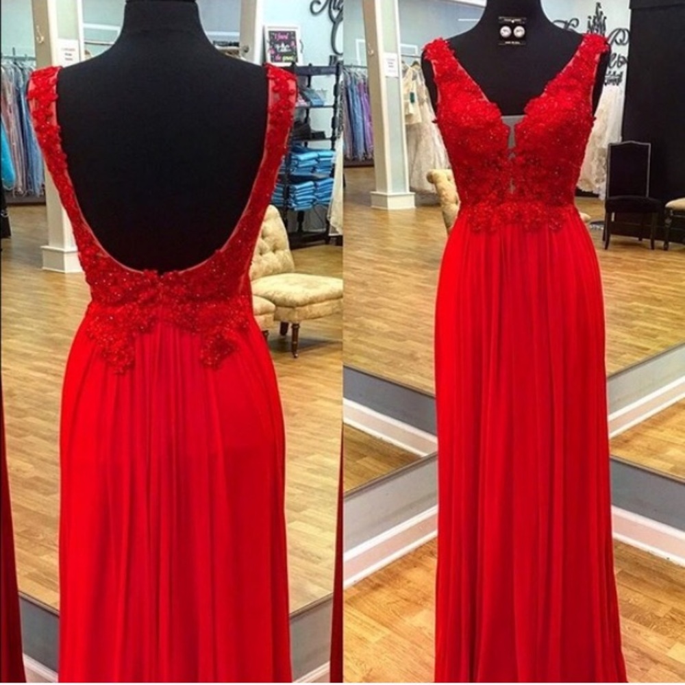 Red Sherri Hill prom dress #50255