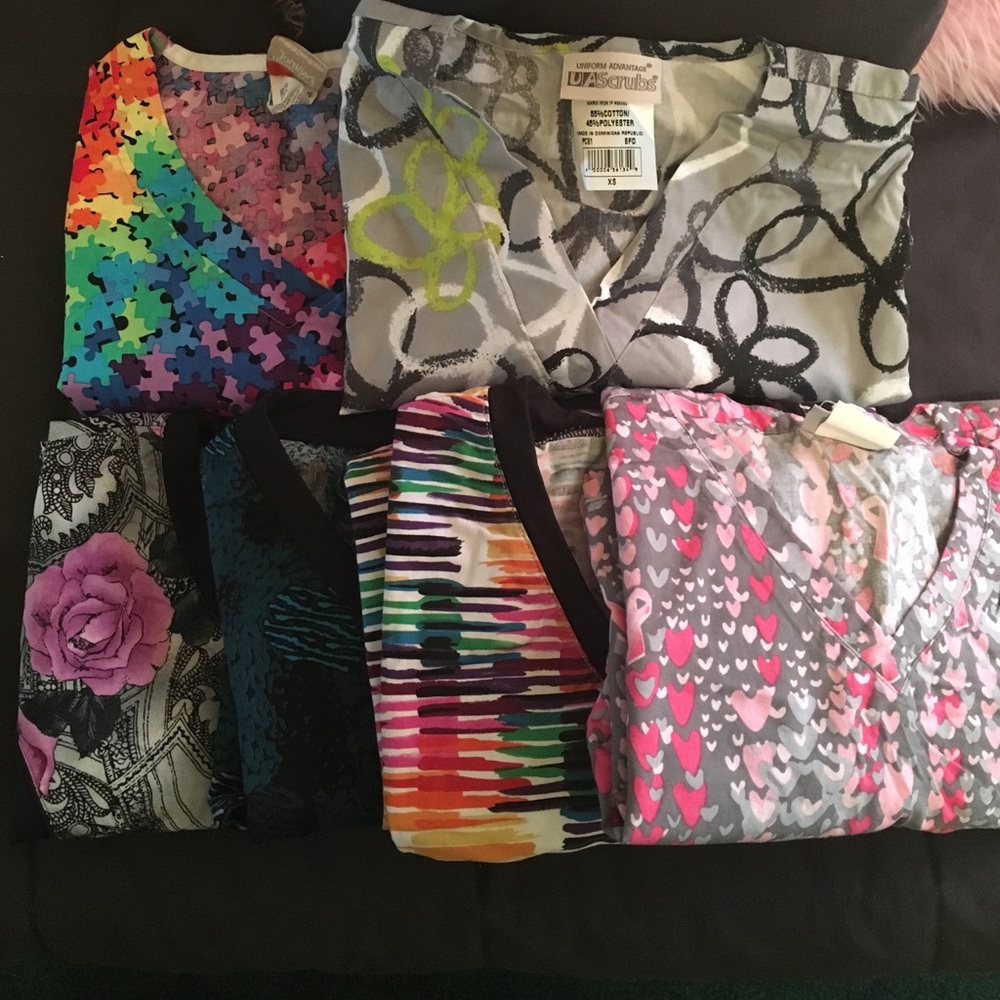 6 scrub tops
