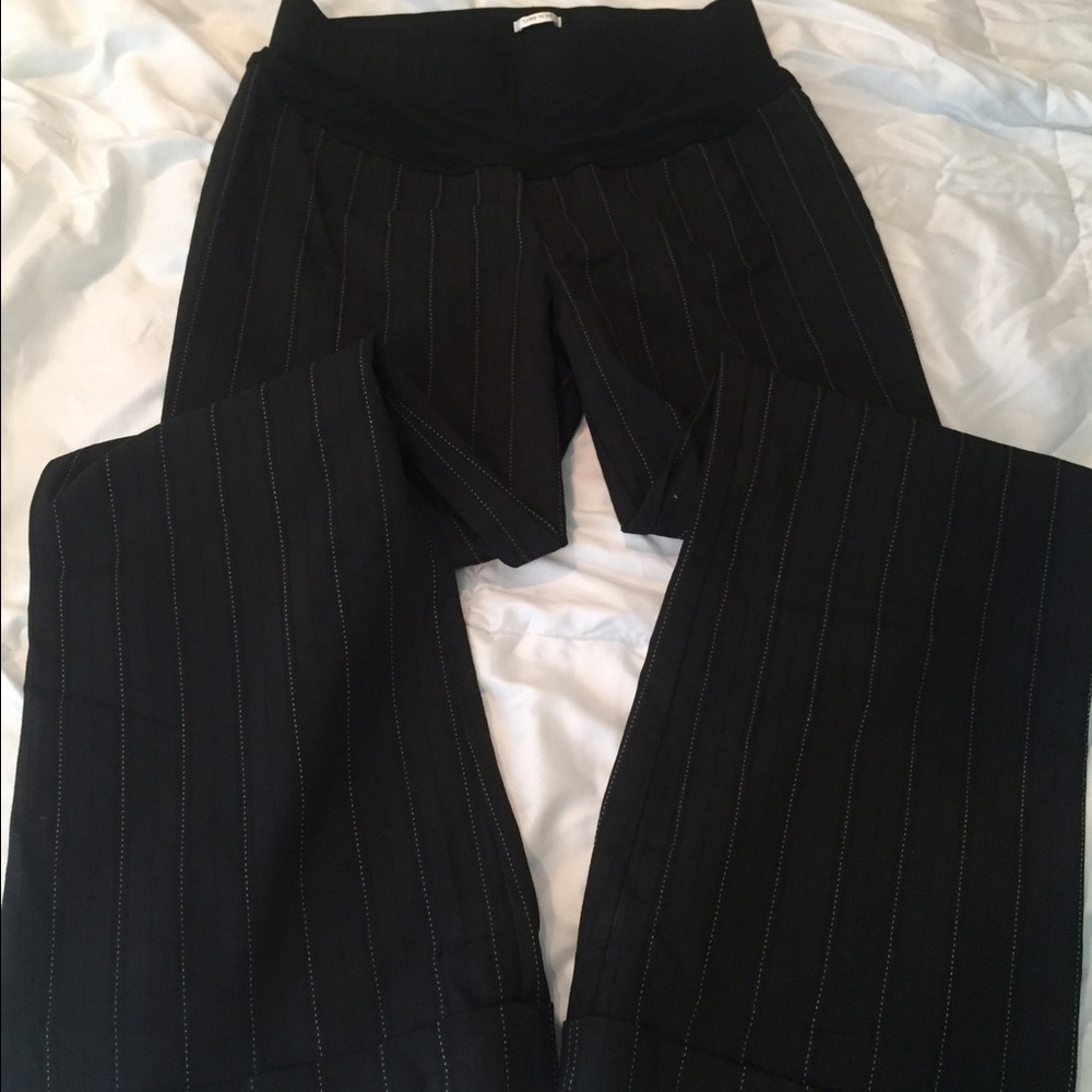 Black with pin stripe maternity pants