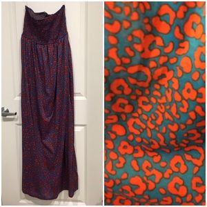 Colorful leopard print maxi dress M