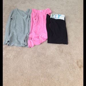 Victoria's Secret PINK shirts and yoga pant bundle