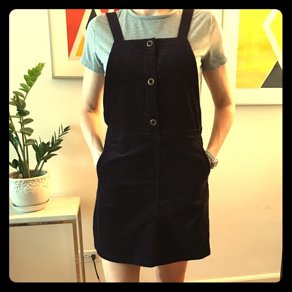 Mini overall corduroy dress