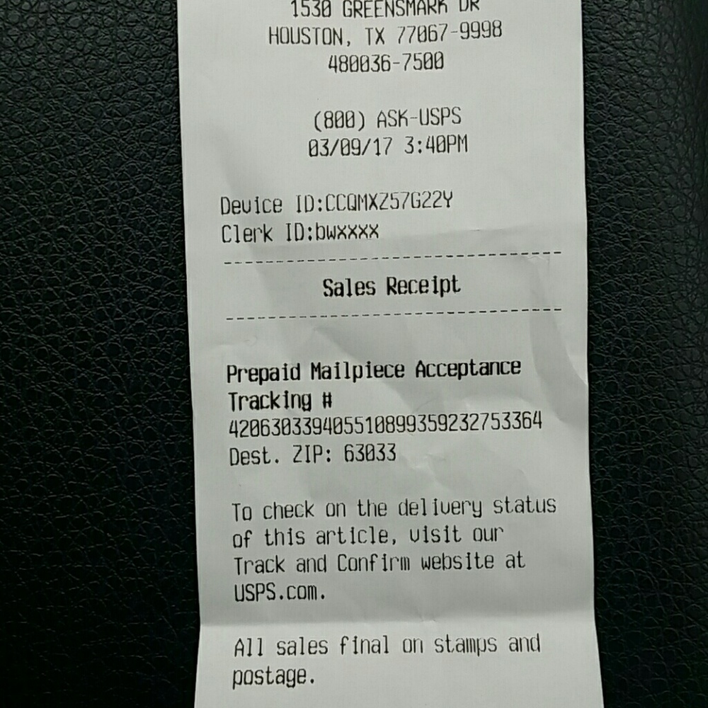 Proof of last purchase shipping