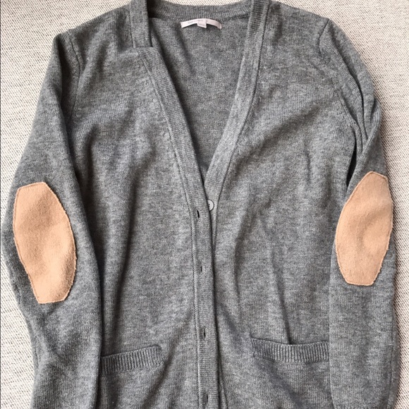 GAP Sweaters - GAP gray cardigan with tan elbow pads. Size small