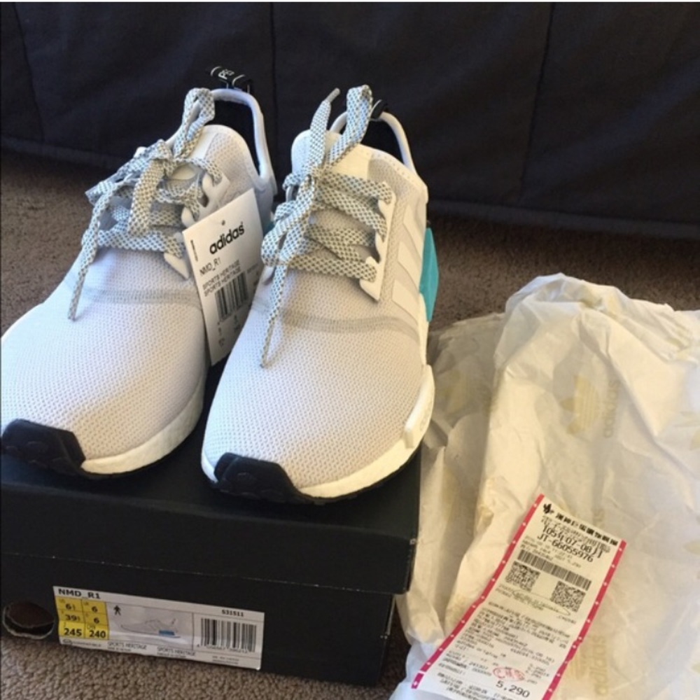 Adidas nmd gray/blue men's: 6 1/2 women's: 8.