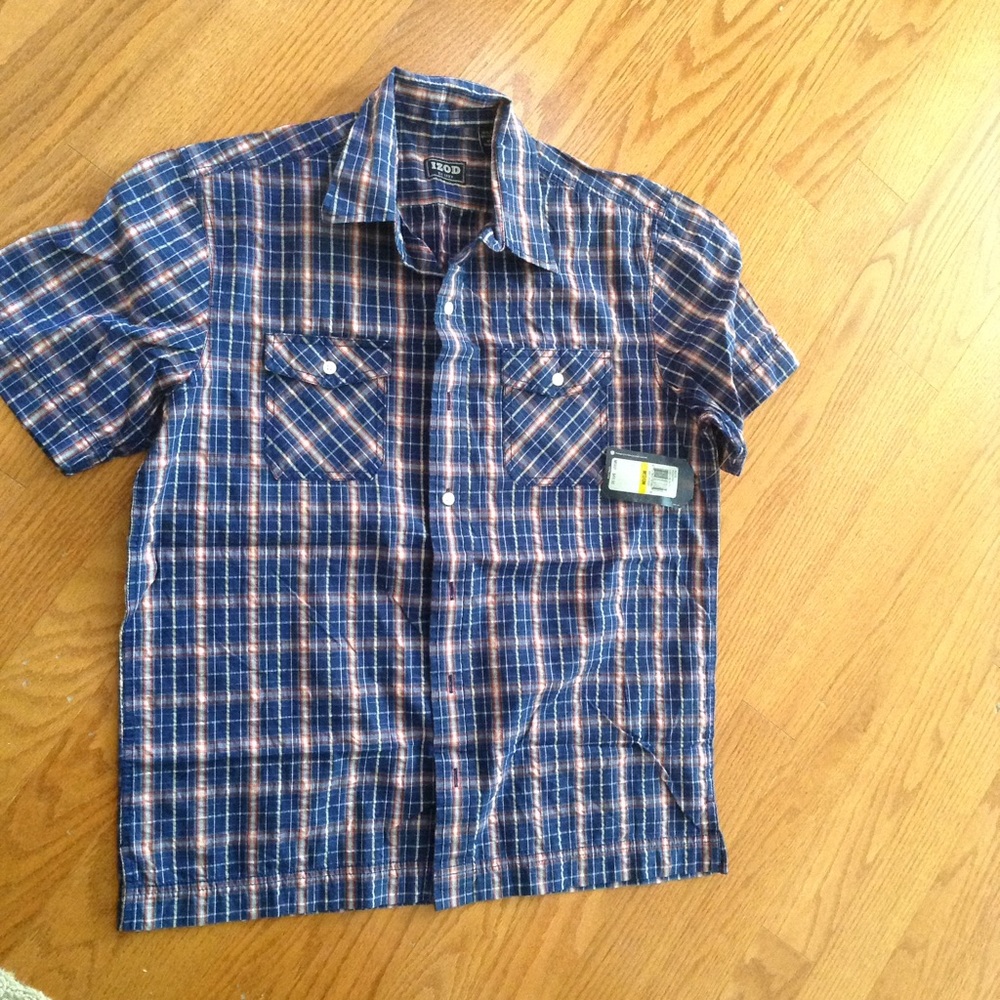 Boy izod plaid  shirt