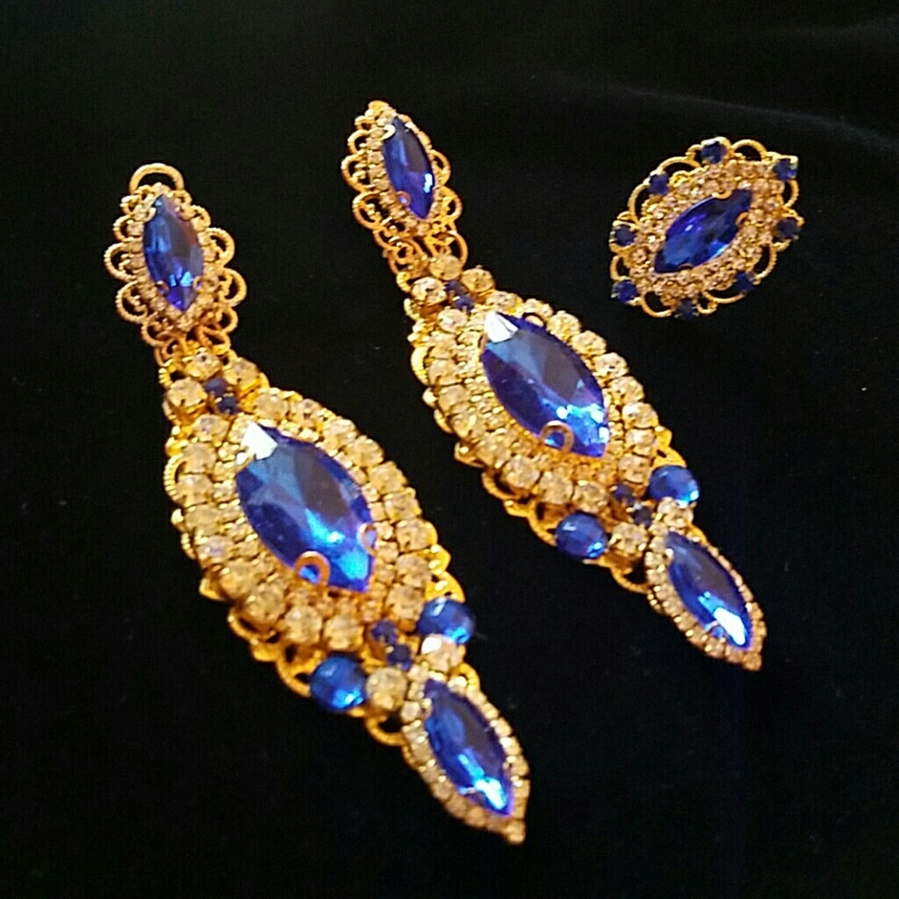 Handmade Crystal Earrings and Ring