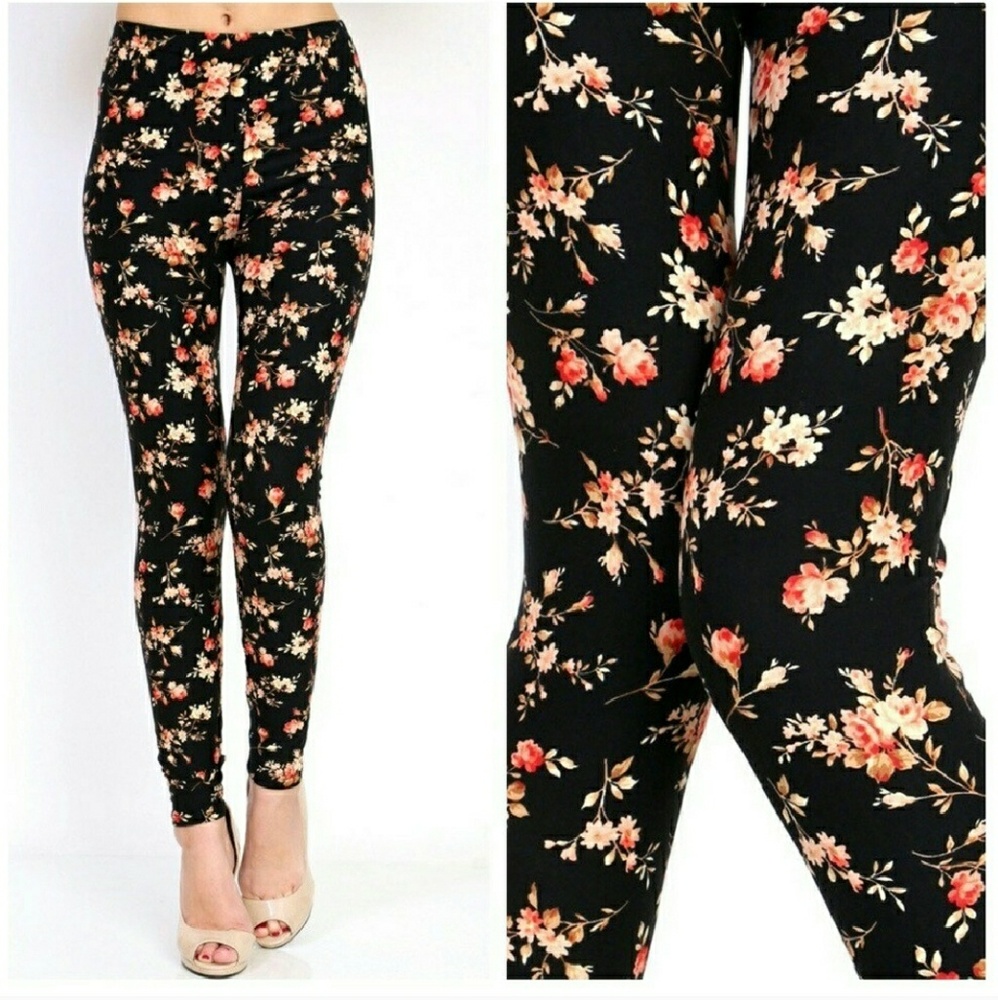 October Love Floral Leggings
