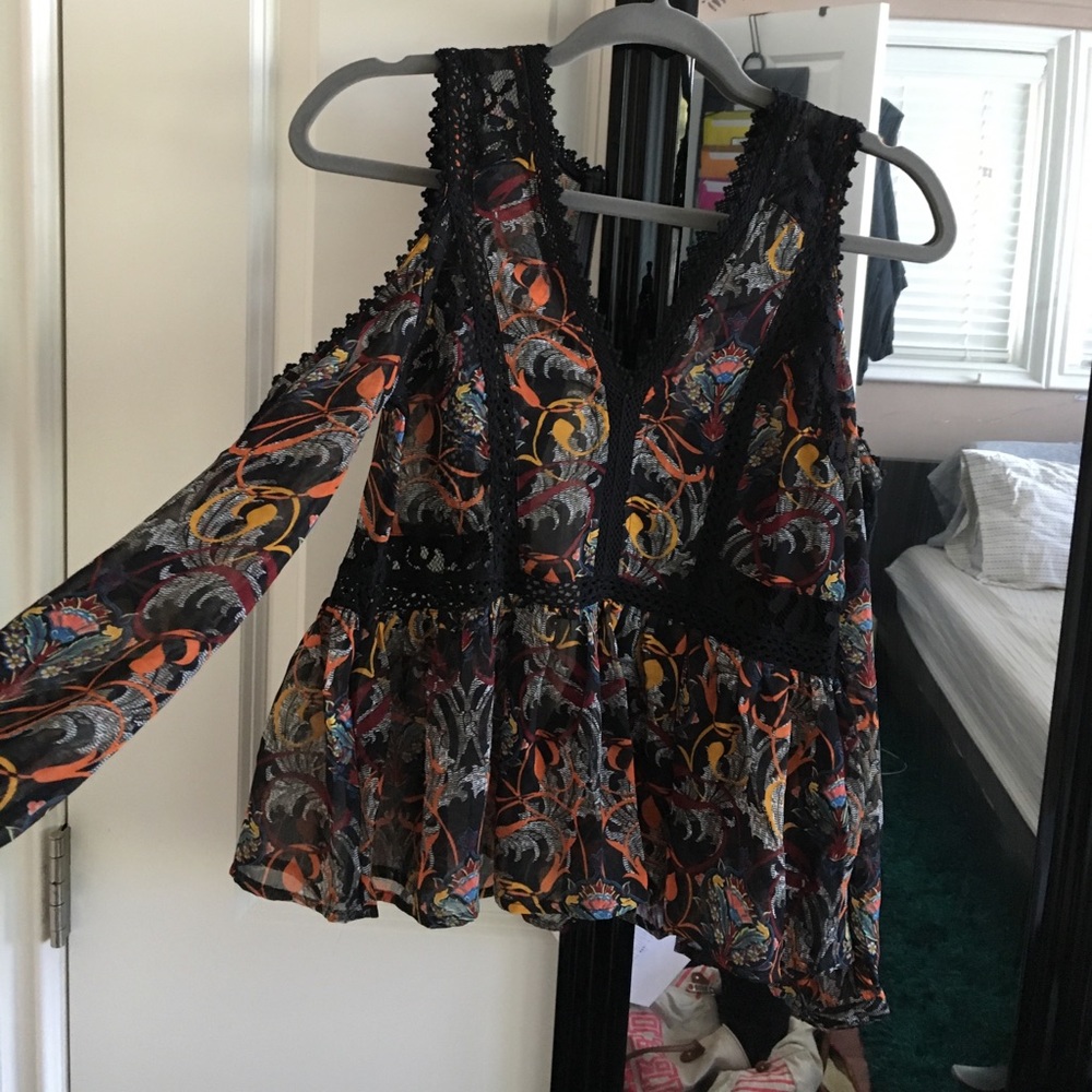 TopShop cut out shoulder blouse!