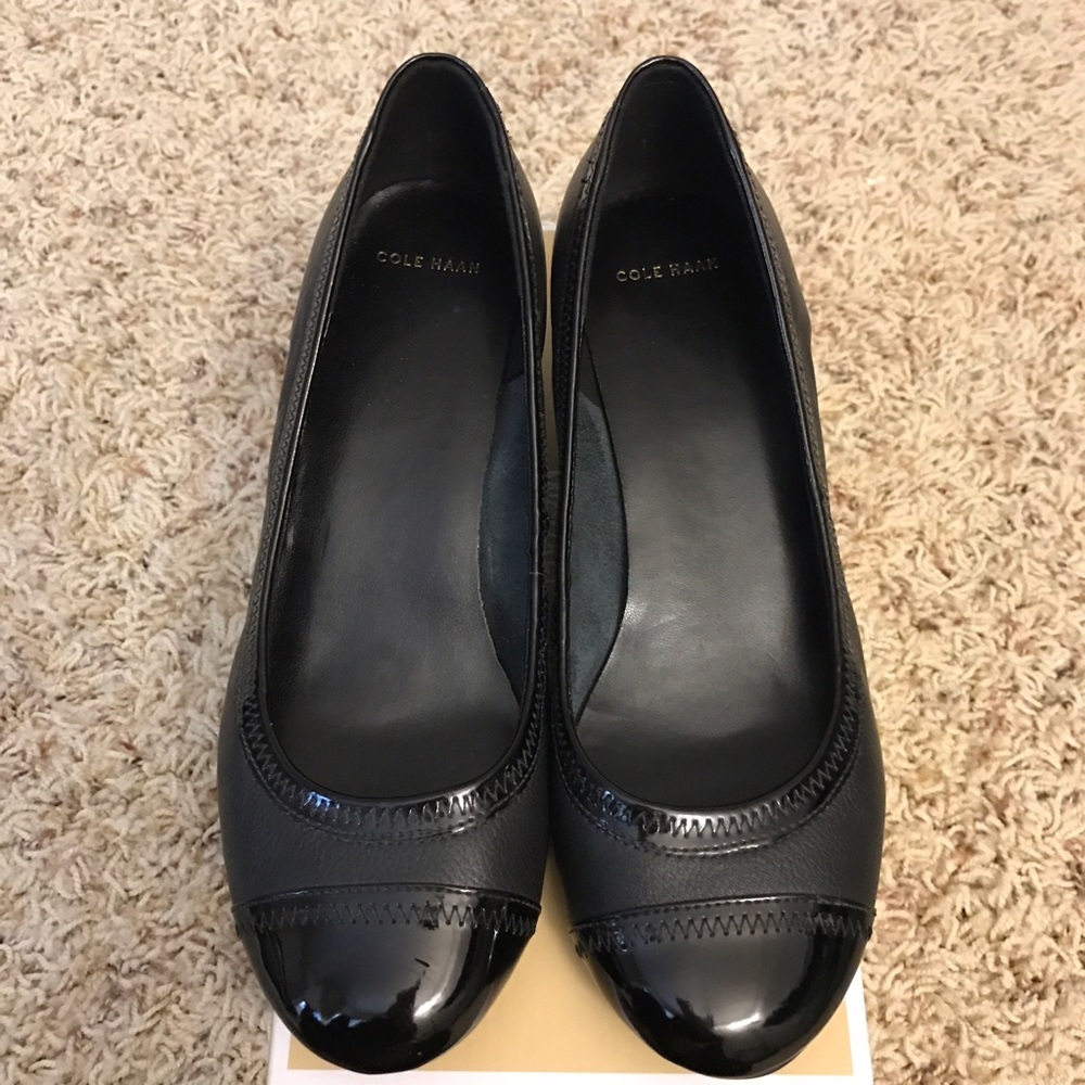 Cole Haan Elise Patent Toe Wedges 7.5