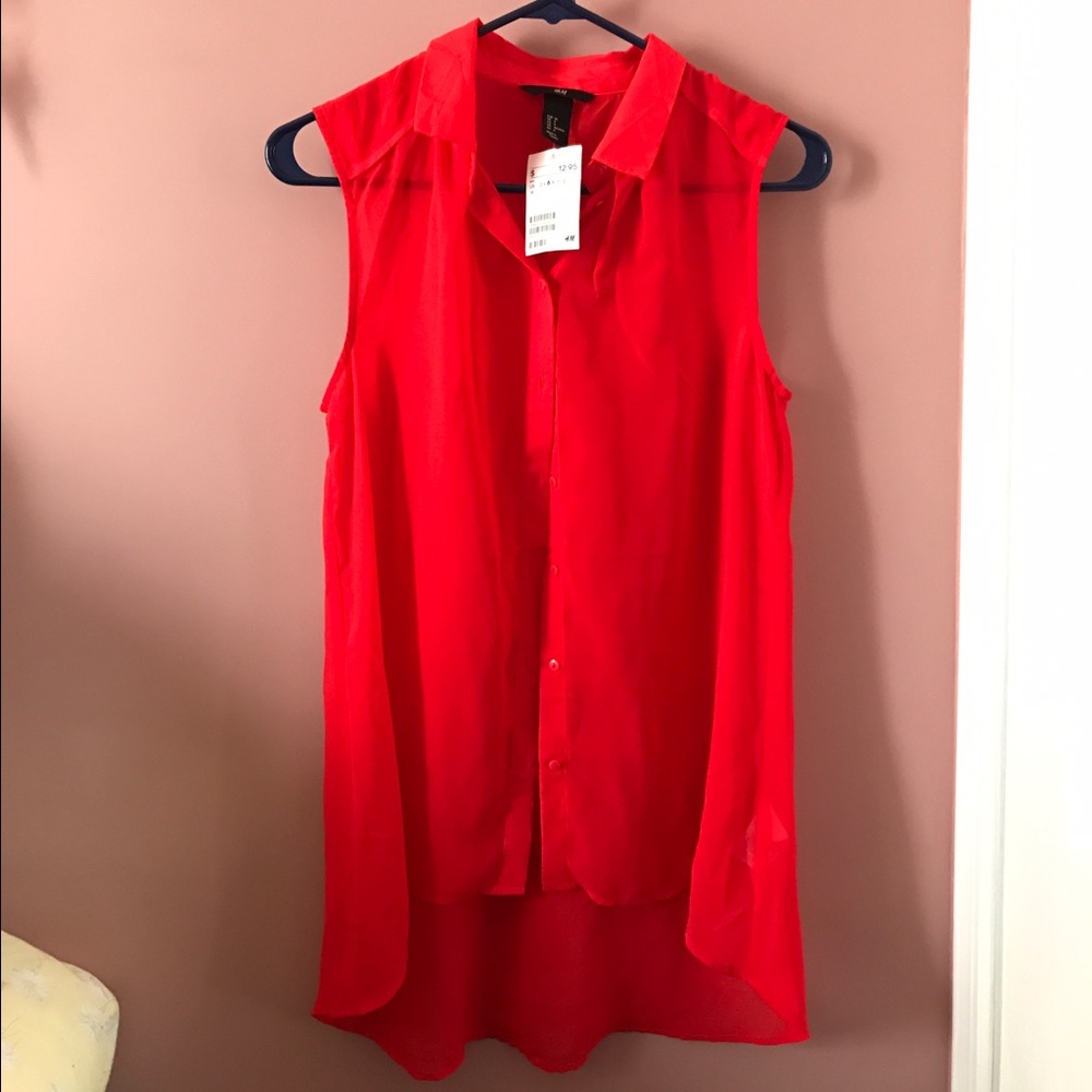 H&M Red Sleeveless Top