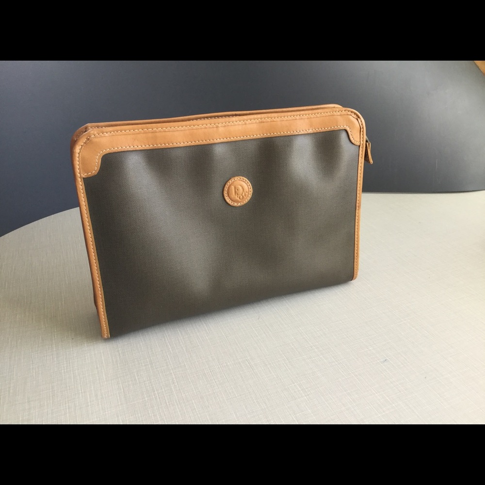 Christian Dior Zipper Case Tan Trim