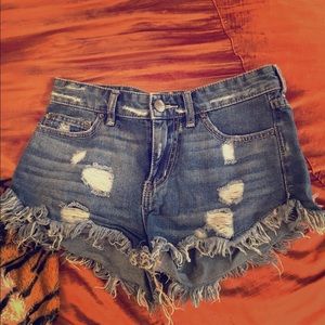 Free People Dolphin Hem Denim Cutoff Short