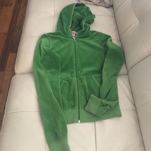 Juicy Couture Velour Zip Up Sweatshirt