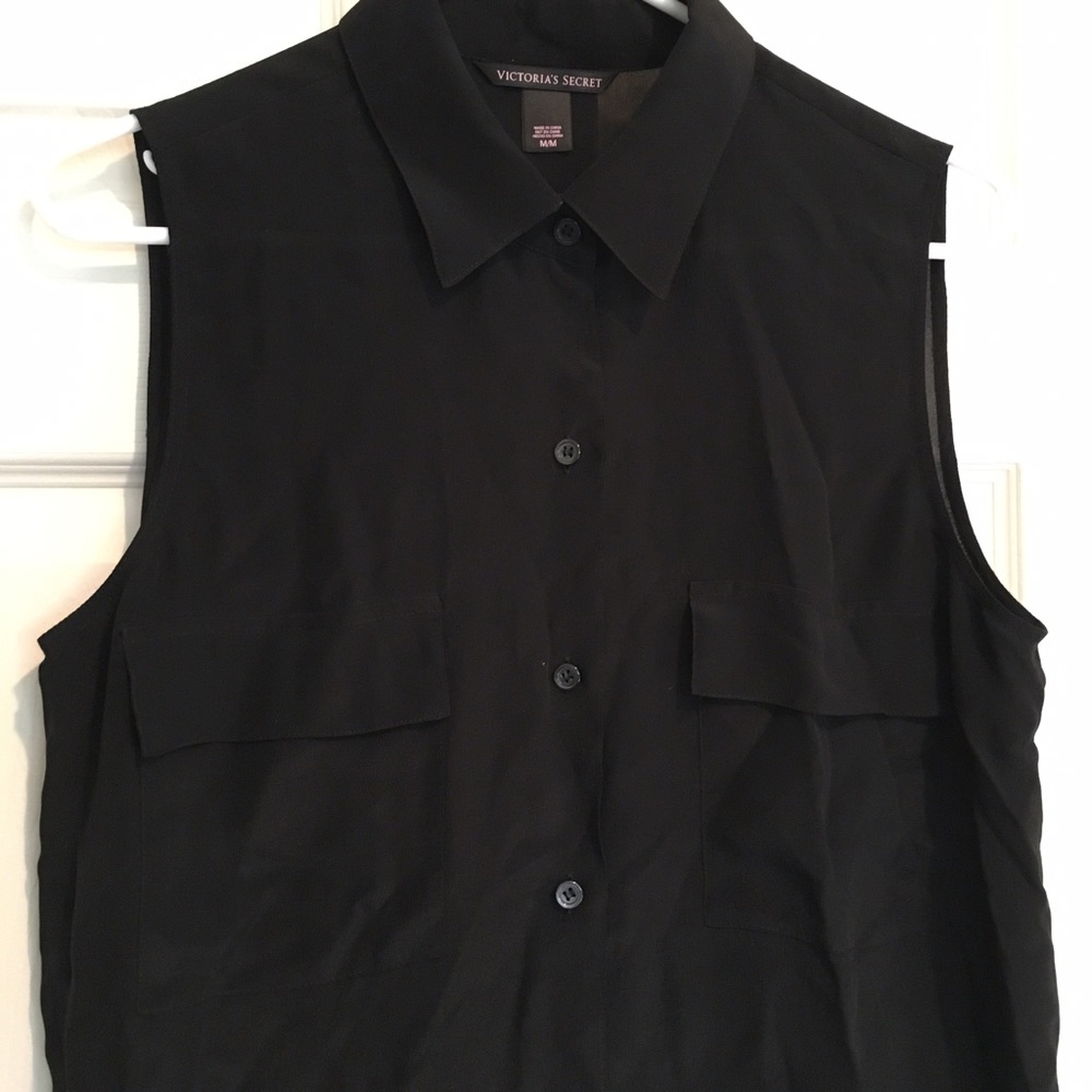 Silk Button Up Tank Top