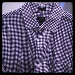 J Crew Purple Gingham Ludlow Dress Shirt size M