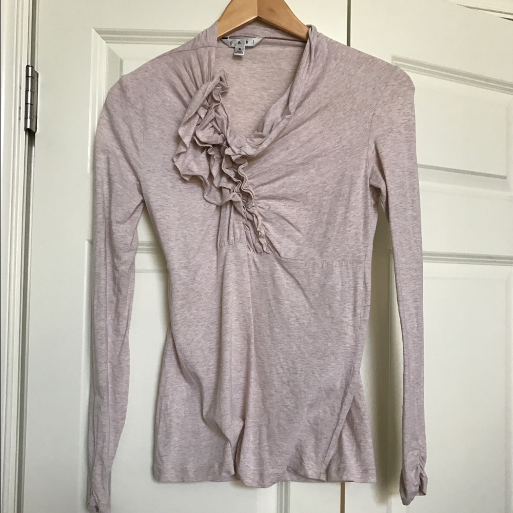 CAbi Ruffled Tissue Tee Sz Small