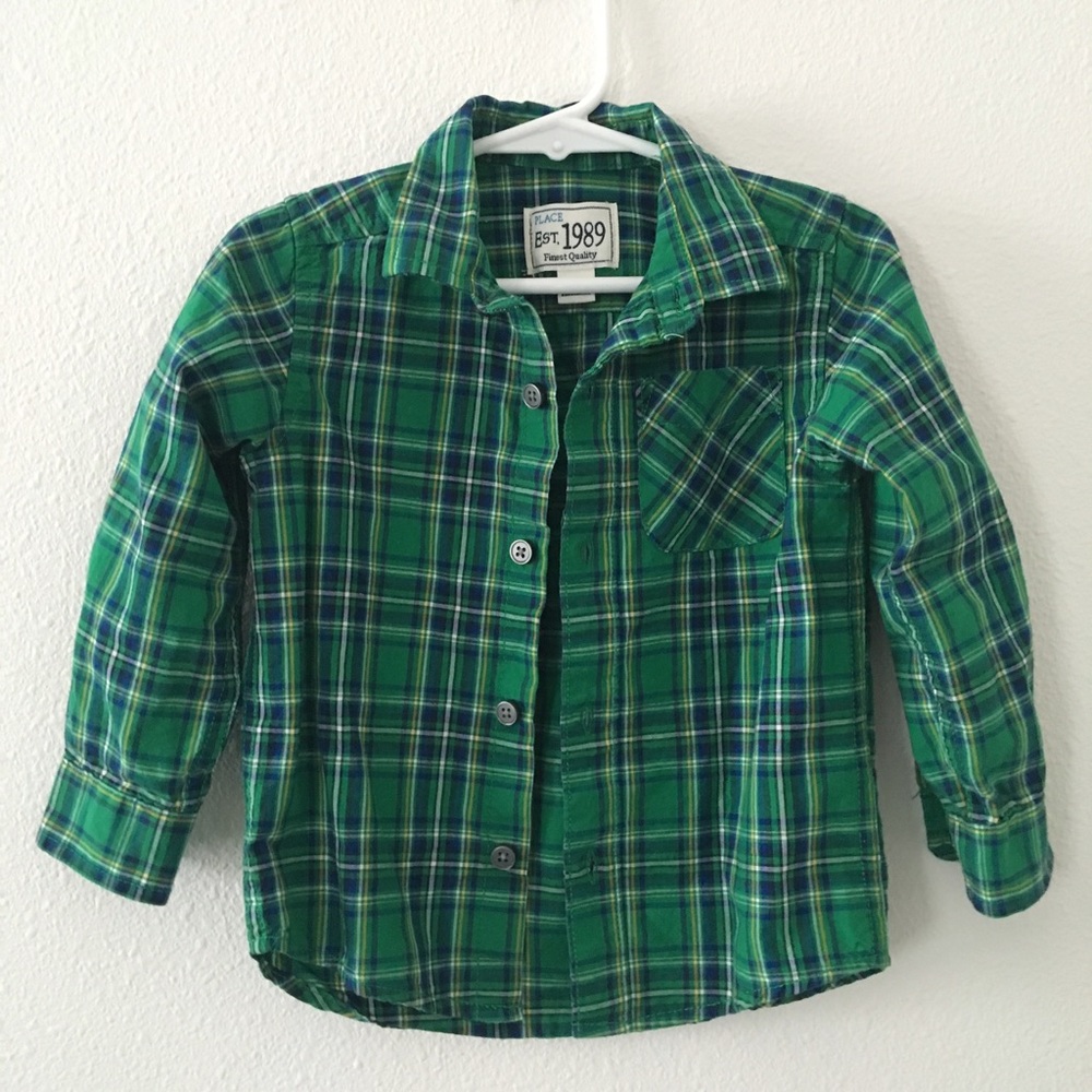 Children's Place plaid button up.