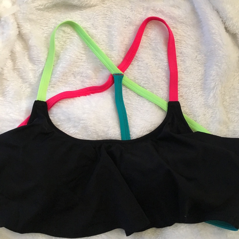 PINK VS black bikini top