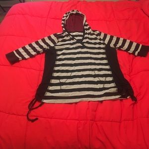 Grey and black striped shirt Maurices