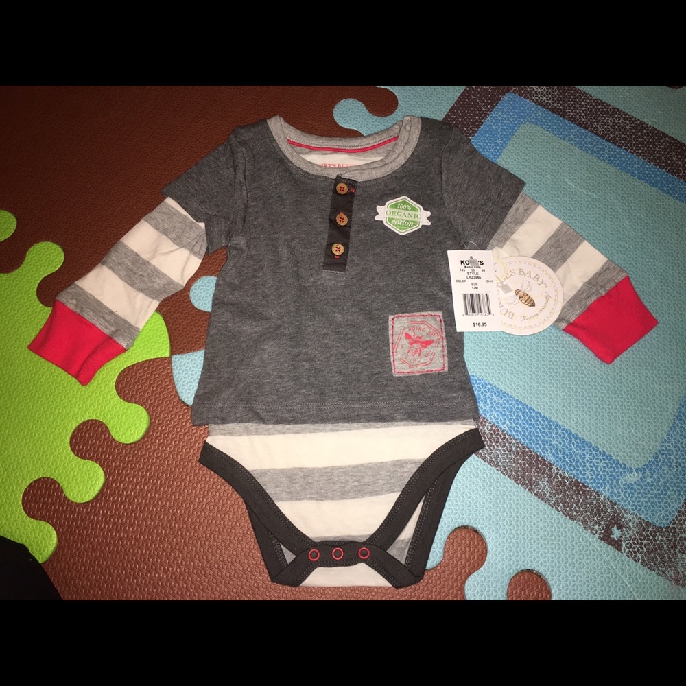 NWT Burt's Bees Baby layered onesie 12 months