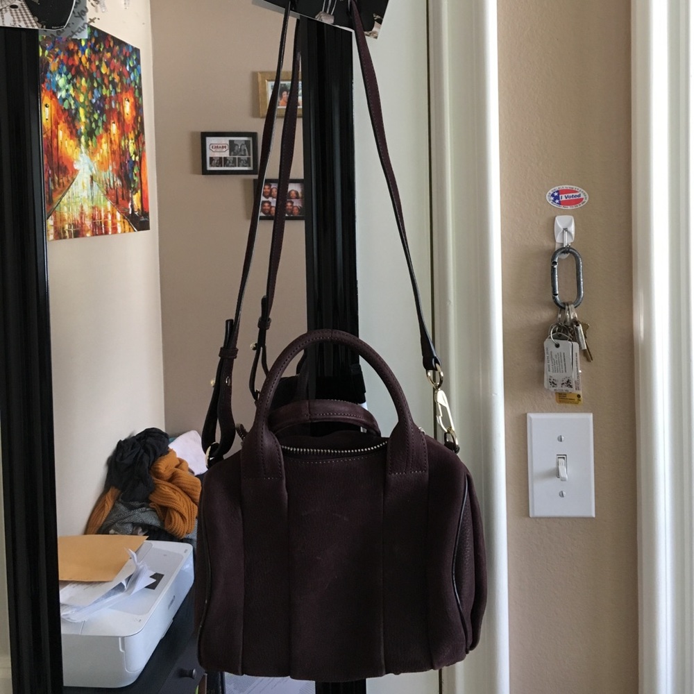 Alexander Wang Eggplant Suede Rockie Gold Hardware