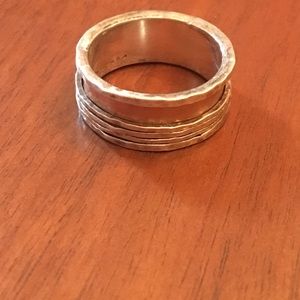 Rose gold and silver ring size 7