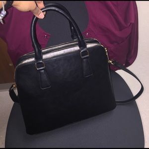 Black dome crossbody bag