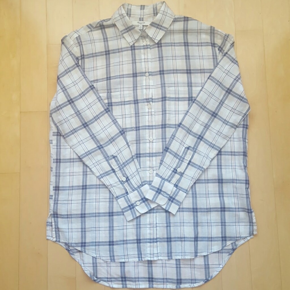 Madewell oversized boy shirt in Pebble Plaid - Picture 4 of 4