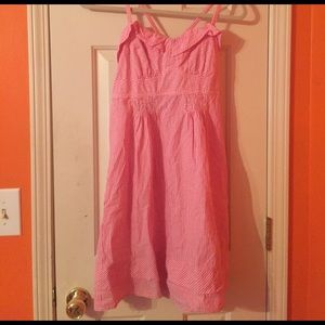 Pink and white striped dress